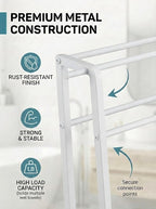 CANYAVE Metal Leaning Ladder Towel Rack, 4-Tier Blanket Stand for Bathroom Living Room, No Drilling Quilt Storage Organizer