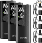 Airmoto and Power Kit Bundle Deal - 3 bundle - Tire Inflator Portable Air Compressor with Power Kit for Charging on The Road - Cordless Air Pump for Car Tires, Motorcycle, Bicycle, Balls (Pack of 3)