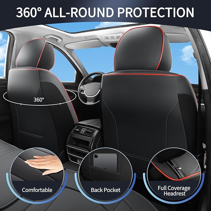 Car Seat Covers Full Set,Waterproof and Breathable Luxury Leather Seat Covers,Non-Slip Driver Seat Cushion,Automotive Seat Pr