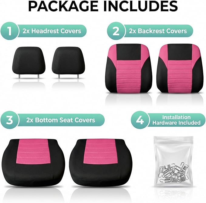 FH Group Automotive Car Seat Covers Front Set Premium 3D Air Mesh Front Seat Covers, Airbag Compatible Universal Fit Interior
