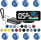 Backup Parktronic System Car Auto Vehicle Reverse with 8 Parking Sensors kit, LCD Display, Distance Detection (Meter/Foot Switchable), Buzzer Alarm and Voice Prompt Function（Light Blue）