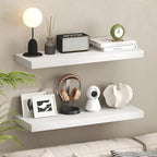 Furinno Tanna Floating Shelves for Wall Set of 2, 12 x 35 Wall Shelf, Wall Mounted Floating Shelf with Invisible Bracket, 2-i