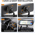 Extended Arm CD Slot CarPlay Screen Mount – Higher Viewing Position for Better Visibility, Extra Clearance for Various Dashboard Layouts, Compatible with 7"–10.26" CarPlay Displays