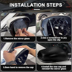 Pair Mirror Cover Cap Compatible with Honda CRV 2017-2022 / HRV 2016-2022, Door Side Rearview Mirror Replacement with Turn Signal Cut-Outs, Glossy Black