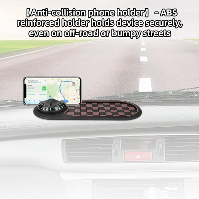 lasuroa Multifunctional Car Anti-Slip Mat with Phone Holder, 360°Rotatable Mobile Phone Holder Anti Slip Pad for Car Dashboar