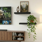 INHABIT UNION 17.5in Floating Shelves for Wall, Wall Mounted Shelves for Decor Storage Set of 2, Floating Shelf for Bedroom, 
