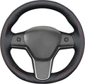 MEWANT Hand Stitched Steering Wheel Cover for Tesla Model 3 2017-2023 / Model Y 2020-2023 for Tesla Model 3/Y Accessories