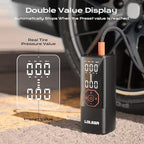 Tire Inflator Portable Air Compressor Air Pump for Car Tires Cordless Electric 180PS for Car, Motorcycle, Bike, Ball, with Tire Gauge Pressure-Black