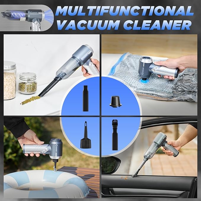 Saker Car Vacuum Cleaner 17000PA Foldable Mini Handheld Vacuums Portable Cordless with Brushless Motor for Gifts, Hair,Cars,B