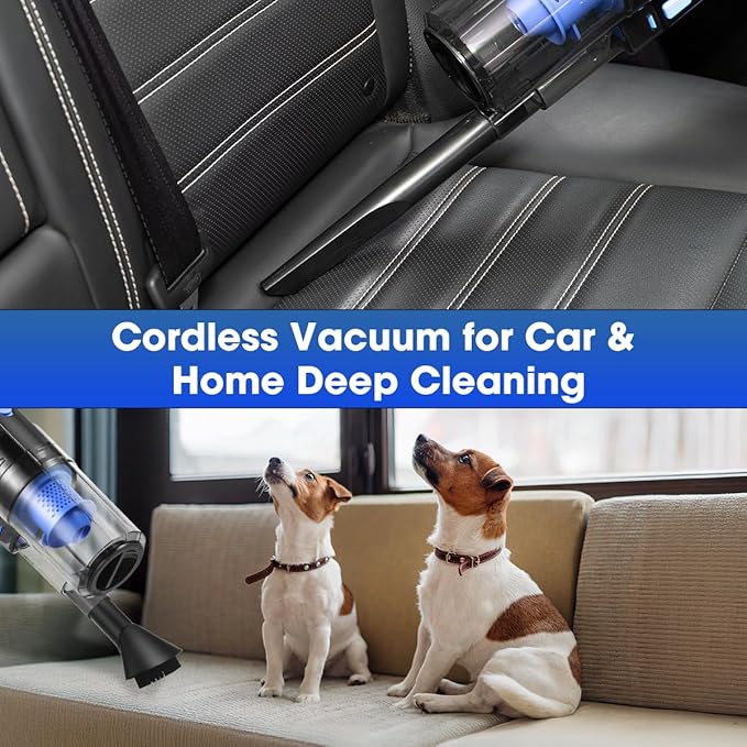 Viewsun Car Cleaning Kit, Car Interior Detailing Kit with High Power Handheld Vacuum Cordless Rechargeable, Detailing Brush S
