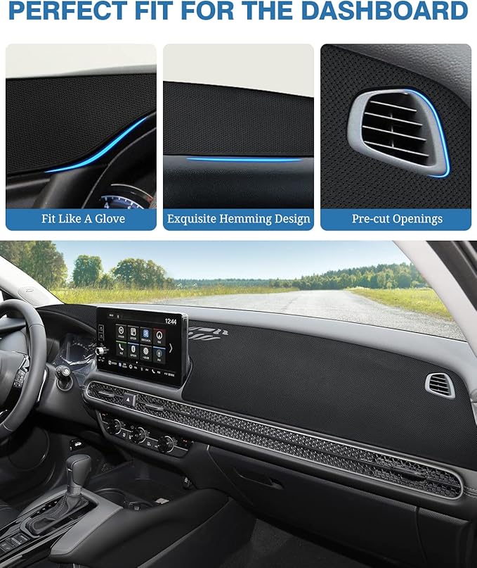 FIILINES Dash Cover for Honda HR-V 2023-2026 HRV, Dashboard Mat HRV Accessories Mesh Dash Mat Sunshade Nonslip Protector No G