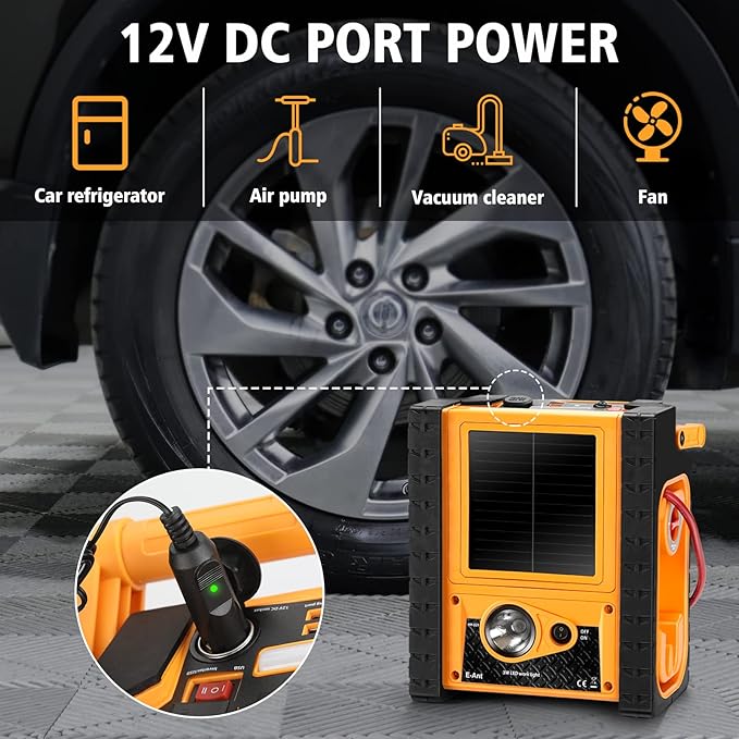 2000A Peak Jump Starter with Air Compressor Portable Power Station with 400W Inverter 12V Car Battery Booster for 8.5L