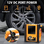 2000A Peak Jump Starter with Air Compressor Portable Power Station with 400W Inverter 12V Car Battery Booster for 8.5L