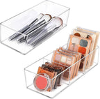 JessLab Acrylic Organizer, 2PK Cube Sections Makeup Organizer for Drawer, Makeup Organizer for Vanity, Countertop, Bathroom, 