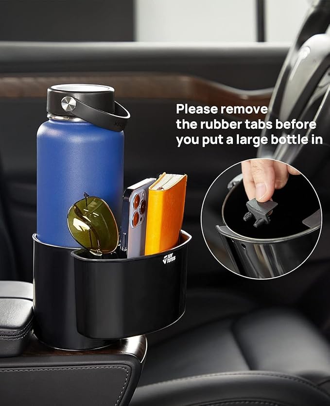 JOYTUTUS Cup Holder Expander, Expandable Insert Extender, Adapt Most Regular Cup Holder for Car 18-40oz (3.4-3.8 Inch), Hydro-Flask, Yeti, Nalgene (16 40 Oz) Large Water Bottles