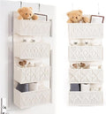 ANTIS'S HOME Nursery Over The Door Organizer Boho Decor Nursery Storage with 4 Large Woven Pockets, Macrame Nursery Organizer