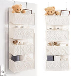 ANTIS'S HOME Nursery Over The Door Organizer Boho Decor Nursery Storage with 4 Large Woven Pockets, Macrame Nursery Organizer