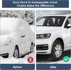 Qoosea Snow Chains Tire Chains for Car, Trucks, SUV Universal Emergency Snow Tire Chains, Adjustable Anti-Slip Tire Cables & 