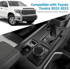 INTGET Gear Shift Panel Cover for 2022 2023 2024 2025 Toyota Tundra Accessories Carbon Fiber Center Console Gear Frame Cover for Toyota Sequoia Accessories 2025 (Gear Shift Panel)
