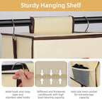 Hanging Closet Organizer 6-Shelf, Upgrade Hanging Shelves for Closet with 5 Removable Drawers & Side Pockets, Hanging Shelf O