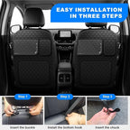 Back Seat Protector 2 Pack Fit For Chevy Trailblazer Car Kick Mats with Touch Screen Tablet Holder Storage Organizer Waterproof Dirt Proof Faux Leather Auto Accessories for Kids (1 Pair Black)
