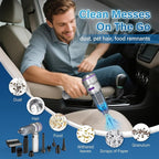 Car Vacuum Portable Cordless 20000pa High Power 4-in-1 Handheld Vacuum Cordless Rechargeable, Portable Vacuum with 3 Reusable