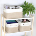 Kntiwiwo Foldable Storage Bin Collapsible Fabric Storage Basket Cube with Durable Handles Closet Organizer Bins for Organizin