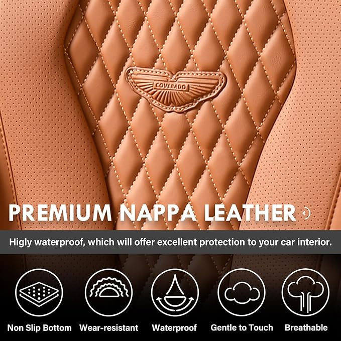 Coverado Seat Covers, Car Seat Covers Full Set, Leather Car Seat Cover, Car Seat Covers Front Seats Back Seat Cover Seat Prot