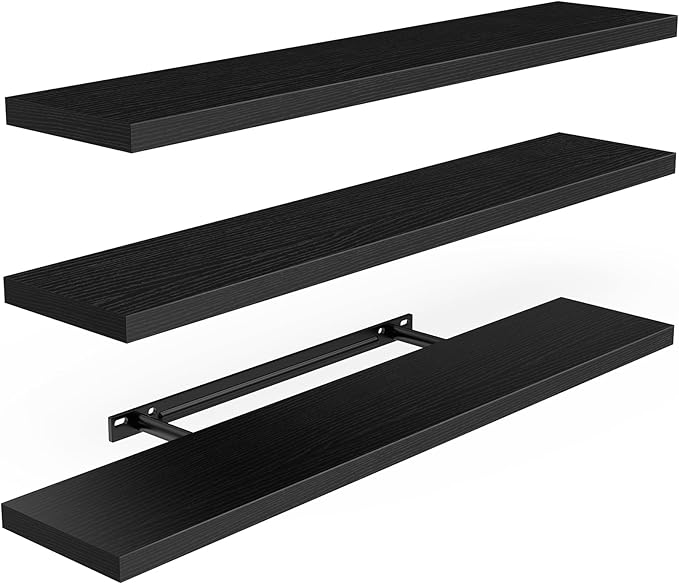 AMADA HOMEFURNISHING Floating Shelves, Wall Shelves for Living Room, Bedroom, Bathroom, Kitchen & Home Office Organization, B