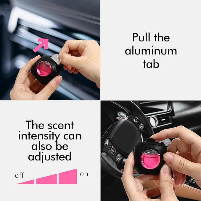 Car Air Fresheners, Peach Berry, 6-Pack, 4ml Each, Car Air Freshener vent clips, Long Lasting Air Freshener, Car Fresheners, 