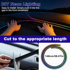59" RGB LED Strip Lights for Car Interior, Smart App Control with 16M Colors, Music Sync, High-Brightness RGB Ambient Lighting Kits, Easy Plug & Play Installation, Cuttable, Wide Compatibility