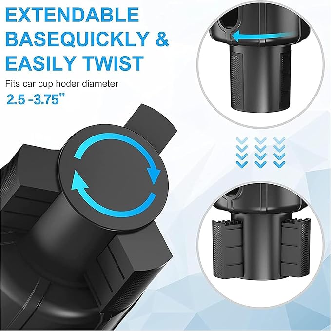Cup Holder Expander for Car, Cup Expander Compatible with Hydro Flask 32/40oz, Yeti 24/30/36oz, Other Bottles, Large Cup Holder Adapter Fits for Universal Vehicle Car Accessories