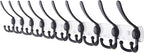 Dseap Coat Rack Wall Mount - 38” Long 10-Tri-Hooks Heavy Duty Coat Hanger Rail Wall Hooks for Hanging Coats Hats Clothing Clo