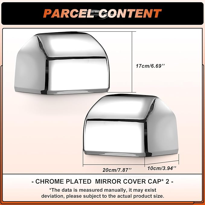 ACLONG Chrome Tow Mirror Cover Caps Left Driver Side & Right Passenger Side Rearview Side Mirror Covers Fit for Ford F150 2015 2016 2017 2018 2019 2020-1 Pair