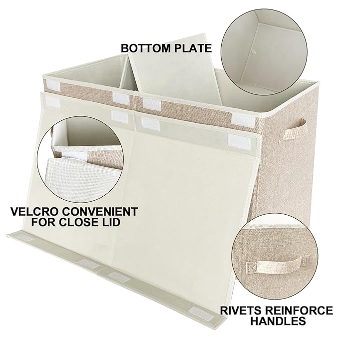 VERONLY Large Toy Box Chest Storage with Lid - Collapsible Kids Toys Boxes Organizer Bins Baskets with Handles for Boys, Girl