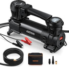 AstroAI T4 Heavy-Duty Air Compressor Truck Tire Inflator with 1.97CFM Auto Shutoff 12V, 120PSI Digital Screen with Alligator Clips, LED Light for Pickup, Truck, SUV RV for Up to 33 Inch Tires