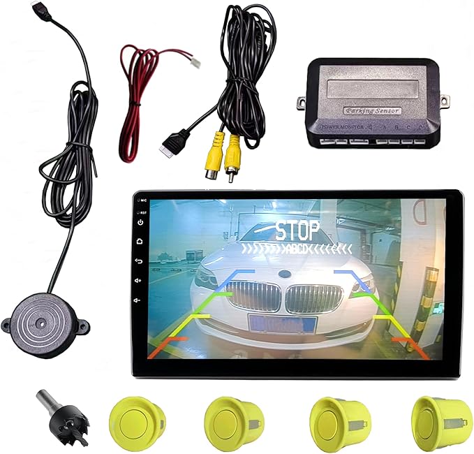 LCD Parking Sensor Kit - Displays Data on Original Screen, Easy Rear Installation, Compatible with CVBS Cameras (Not for AHD)