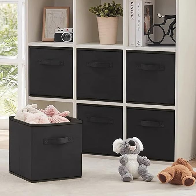 EBIGIC storage bins collapsible storage bins，cube storage organizer （Pack of 3） 10.5 * 10.5 * 11inch，For home and office Coll