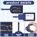 Sweetude 48 Sets Leather Luggage Tag Bulk and So The Adventure Begins Luggage Tags with Name Card for Wedding Bridal Shower B
