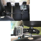 Pmsanzay 3in1 Adjustable Heavy Duty Universal Action Camera Desk Pole Clamp Holder Mounts Kit for Waterproof Camera/Digital Camera/Smartphone - Perfect car Shooting vlogging Video Recording