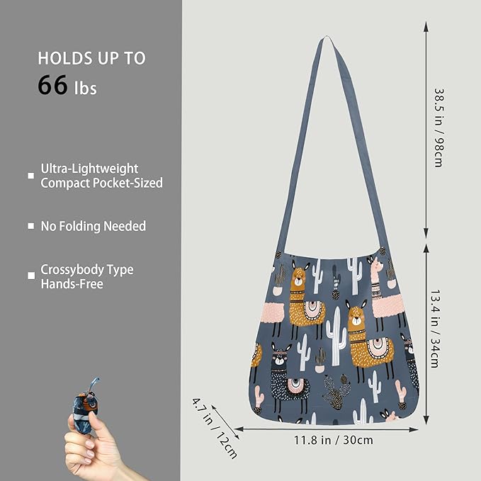 BeeGreen Reusable Grocery Shopping Bag -Travel Tote Bag - Foldable Compact Sturdy Bags