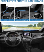 FIILINES Dash Cover for Chevy/Chevrolet Equinox 2018-2024 (Without HUD), Dashboard Mat Cover Equinox Accessories Sunshade Das