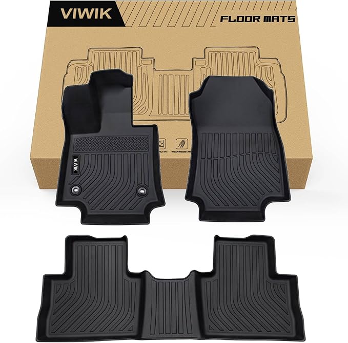 VIWIK Floor Mats for 2019-2025 Toyota RAV4 (Not Hybrid) Fit All-Weather Custom, Car Mats with Anti-Skid Design, 1st & 2nd Row Full Set