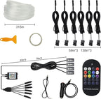 Car LED Lights Interior Light, 10 in 1 Car Ambient Lighting Kits with 315in Fiber Optic, APP Control, Car Accessories Multicolor RGB Neon Car LED Strip Lights with Music Sync Mode and DIY Mode