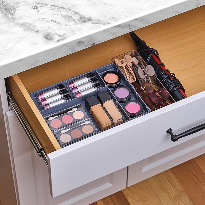 Ontel Smart Drawer Organizer - Multi-level Jewelry Holder, Cosmetics Organizer, or Office Drawer Organizer with Adjustable Di