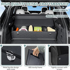 Car Trunk Organizer, Leather Trunk Organizer for Suv with Lid and Push-pull Handle Car Trunk Leather Storage Box Extra Large Ca
