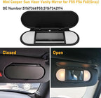 Sun Visor Vanity Mirror Cover Compatible with Mini Cooper & Cooper S Clubman Hatchback Countryman F55 F56 F60 2015-2022,1PC Sun Visor Vanity Mirror Replacement for Left/Right Side,Black