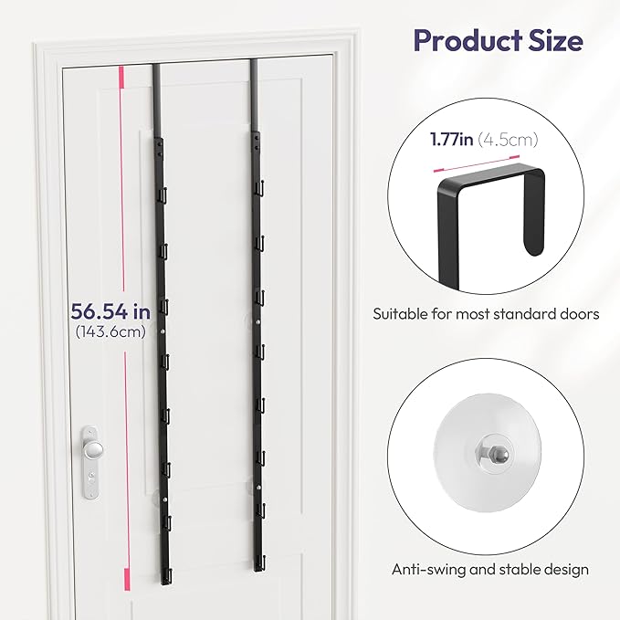 SWTYMIKI Over The Door Purse Organizer - 2 Packs Wall Mounted Purse Rack with 8 Hooks Design, Hanging Handbag Organizer Stora