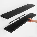 Fun Memories Floating Shelves for Wall, Rustic Wood Wall Mounted Shelves for Bathroom, Bedroom, Living Room & Kitchen, Storag