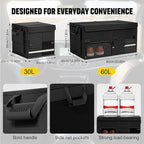 Foldable Car Trunk Organizer with Multi-Compartment - Expandable 30-60L Storage Bin, Side Mesh Pockets, Waterproof 600D Oxford